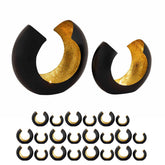 David - bougeoir - noir mat avec or - métal - lot de 24